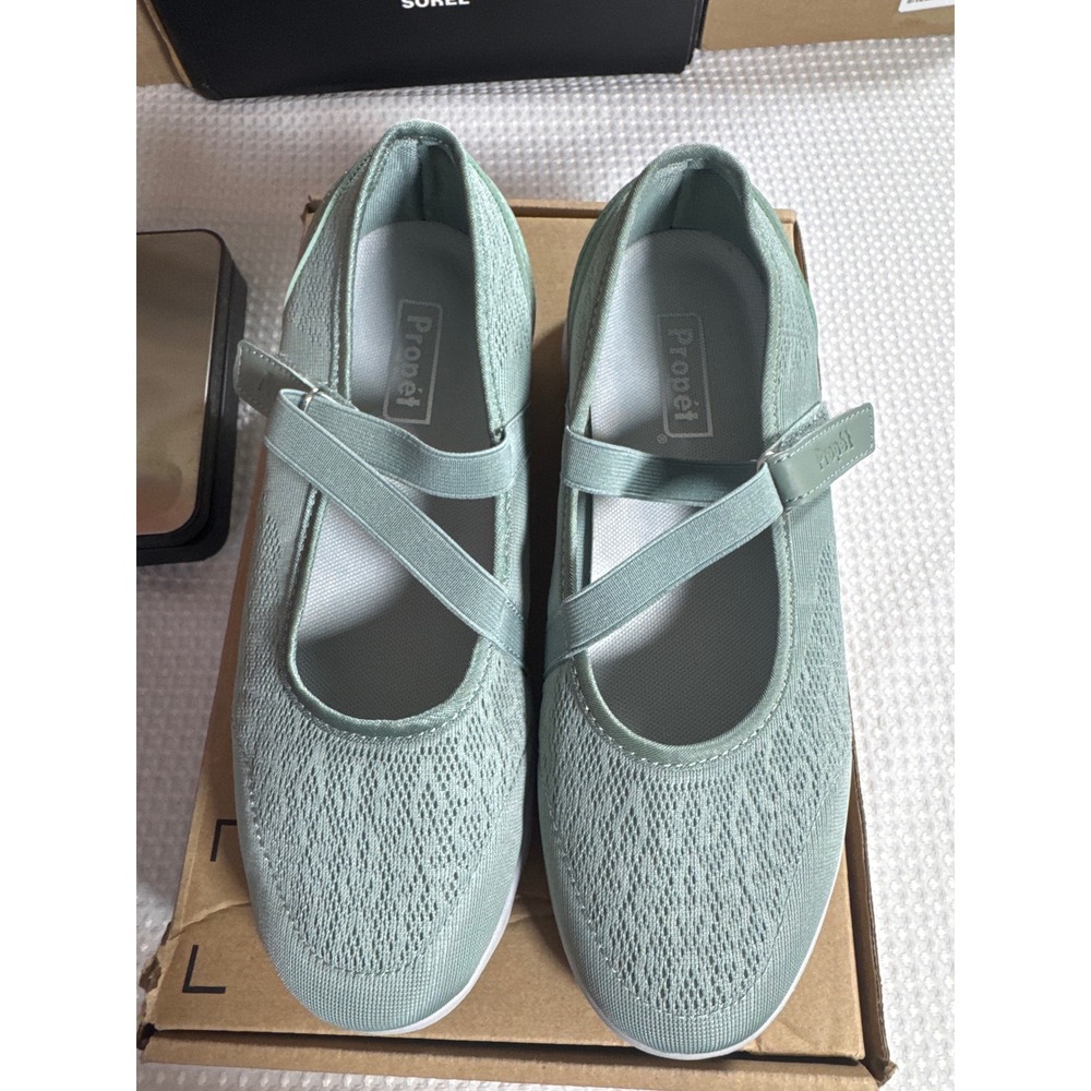 Propet Mary Jane Womens 9 N TravelActiv Sage Green Walking W5103 NWOB